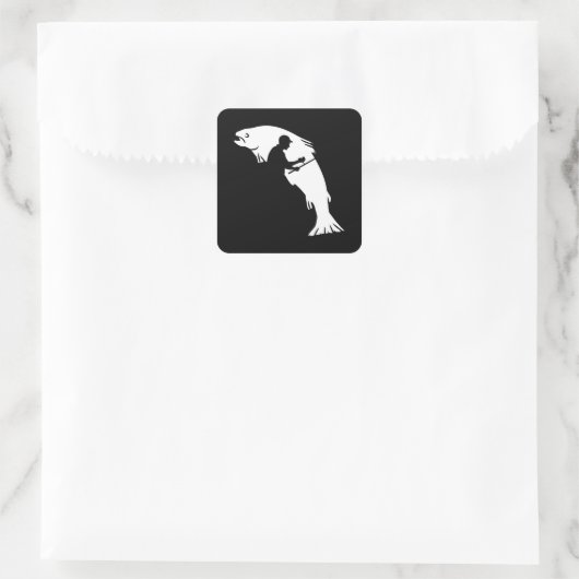 魚と漁師の魚釣りギフト男性へ スクエアシール (バッグ)