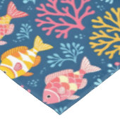魚と珊瑚のネイビーブルー テーブルクロス (アングル)