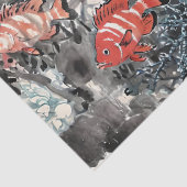 魚と珊瑚の水墨画 薄葉紙 (詳細)