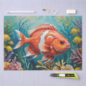魚と珊瑚色アキ絵を描ルス 薄葉紙 (クラフト)