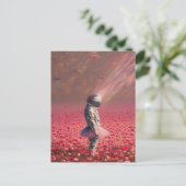 魚と花の探検家飛んでいる ポストカード (スタンド正面)