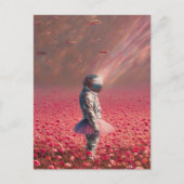 魚と花の探検家飛んでいる ポストカード (正面)