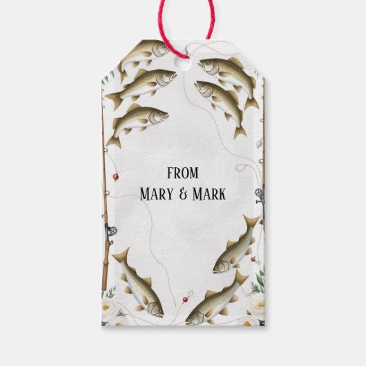 魚と花を愛する人のためのギフトラベル ギフトタグ (正面)