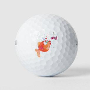 魚と虫おもしろいがロマンチックなゴルフボールを愛する ゴルフボール