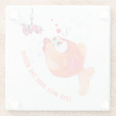 魚と虫おもしろい愛ガラスのコースター漫画 ガラスコースター (裏面)