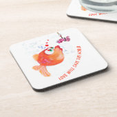 魚と虫おもしろい愛ロマンチックな漫画コースター コースター (左側)