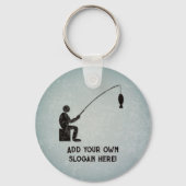 魚と釣りオンライン、フィッシャーマンとテキスト キーホルダー (正面)