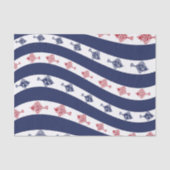 魚と青のストライプ 薄葉紙 (正面)