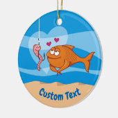 魚と餌のラブセラミックオーナメント セラミックオーナメント (左)