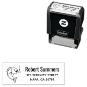 魚と魚釣りフックの住所 セルフインキングスタンプ (インサイチュ)