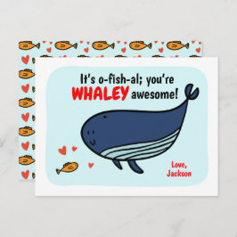 魚と鯨のクラスのバレンタインカ子供へード シーズンポストカード