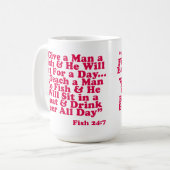 魚に人を教えて下さい コーヒーマグカップ (正面左)