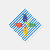 魚に夢中 スタンダードカクテルナプキン (角)