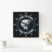 魚に生きる、魚に生きる スクエア壁時計 (ホーム)