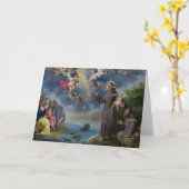 魚に説教するパドゥアのSt Anthony カード (黄色い花)
