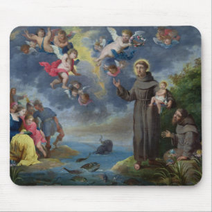 魚に説教するパドゥアのSt Anthony マウスパッド