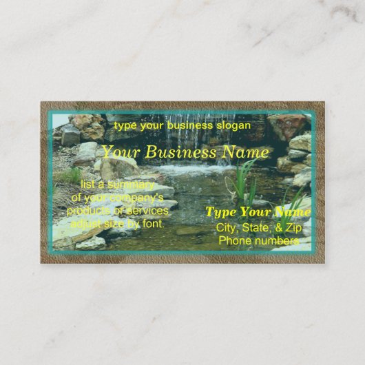 魚のいる池カード 名刺 (正面)