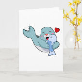 魚のいる海豹 カード (黄色い花)