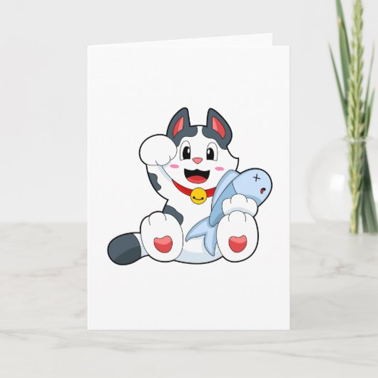 魚のいる猫 カード (正面)