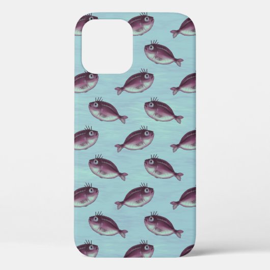 魚のおもしろい柄の海の命の漁師 Case-Mate iPhoneケース (裏面)