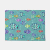 魚のおもしろい模様の色+アイディア ドアマット (正面)