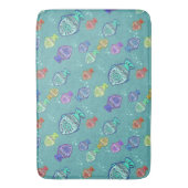 魚のおもしろい模様の色+アイディア バスマット (正面縦)