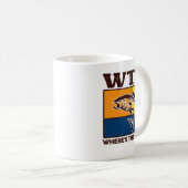 魚のおもしろい漁師のWtf コーヒーマグカップ (正面右)