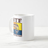 魚のおもしろい漁師のWtf コーヒーマグカップ (正面左)