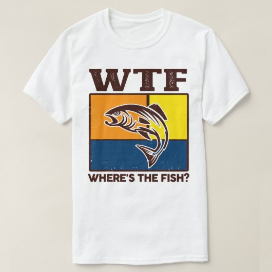 魚のおもしろい漁師のWtf Tシャツ (デザイン正面)