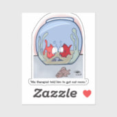 魚のおもしろい物語カスタム切りステッカー シール (シート)