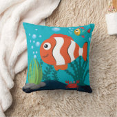 魚のかに海苔の海鮮模様 クッション (ブランケット)