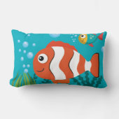 魚のかに海苔の海鮮模様 ランバークッション (正面)