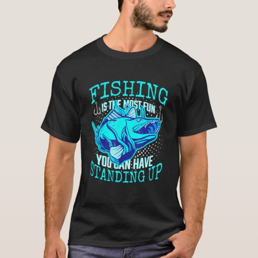 魚のためのフィッシングデザイン Tシャツ (正面)