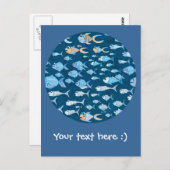 魚のはがきが多すぎる ポストカード (正面/裏面)