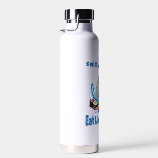 魚のように泳ぐ食べとサメのように泳ぐおもしろい。 ウォーターボトル (右面)