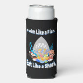 魚のように泳ぐ食べとサメのように泳ぐおもしろい。 スリム缶クーラー (Seltzer正面)