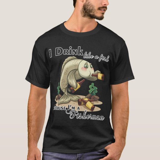 魚のように飲む Tシャツ (正面)