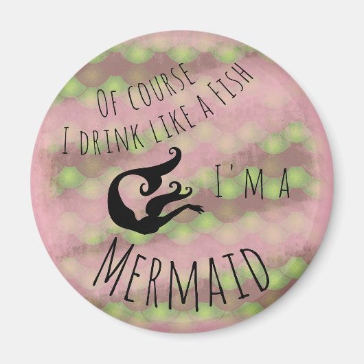 魚のように飲め – 緑はかりで測 マグネット (正面)