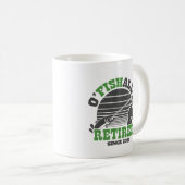 魚のように魚釣り退職したの退職者ギフト・グリーン コーヒーマグカップ (正面右)