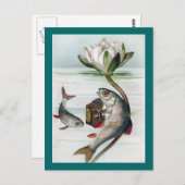 魚のアコ遊デオンとスイレン ポストカード (正面/裏面)