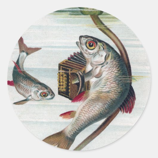 魚のアコ遊デオンとスイレン ラウンドシール (正面)