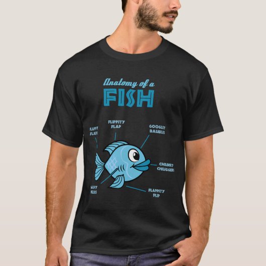魚のアナトミー 面白い魚のTシャツ Tシャツ (正面)