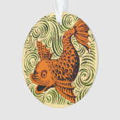 魚のアンティークタイル古いアート古代 オーナメント (正面)