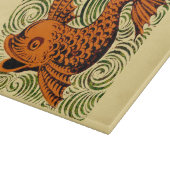 魚のアンティークタイル古いアート古代 カッティングボード (角)