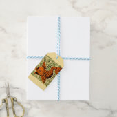 魚のアンティークタイル古いアート古代 ギフトタグ (より糸付き)