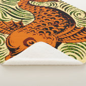 魚のアンティークタイル古いアート古代 シェルパブランケット (3/4)