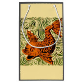 魚のアンティークタイル古いアート古代 スモールペーパーバッグ (裏面)