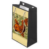 魚のアンティークタイル古いアート古代 スモールペーパーバッグ (正面アングル)