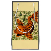 魚のアンティークタイル古いアート古代 スモールペーパーバッグ (正面)