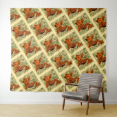 魚のアンティークタイル古いアート古代 タペストリー (インサイチュ(横))